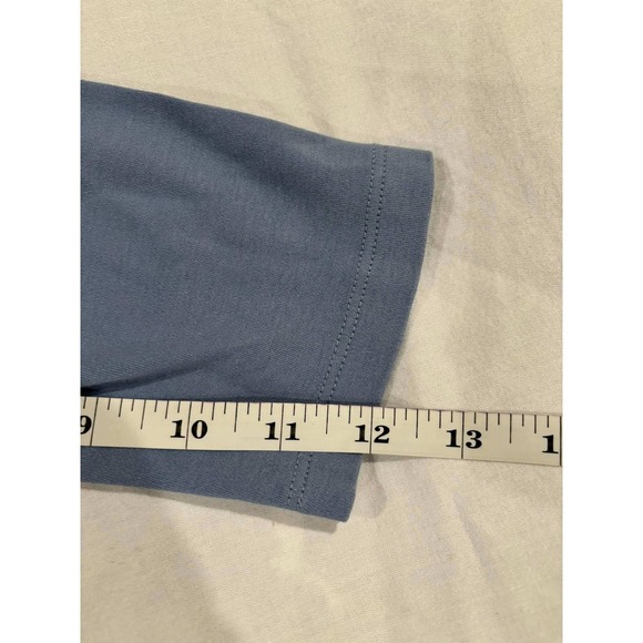 LL Bean Blue Slub Knit V Neck 3/4 Sleeve Tunic Top Women's M Reg - Picture 4 of 9